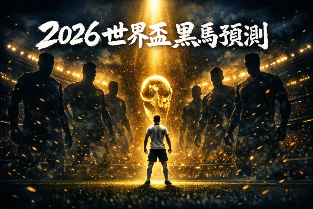2026世界盃黑馬預測孤獨球員對抗豪門陰影FIFA獎盃史詩概念圖