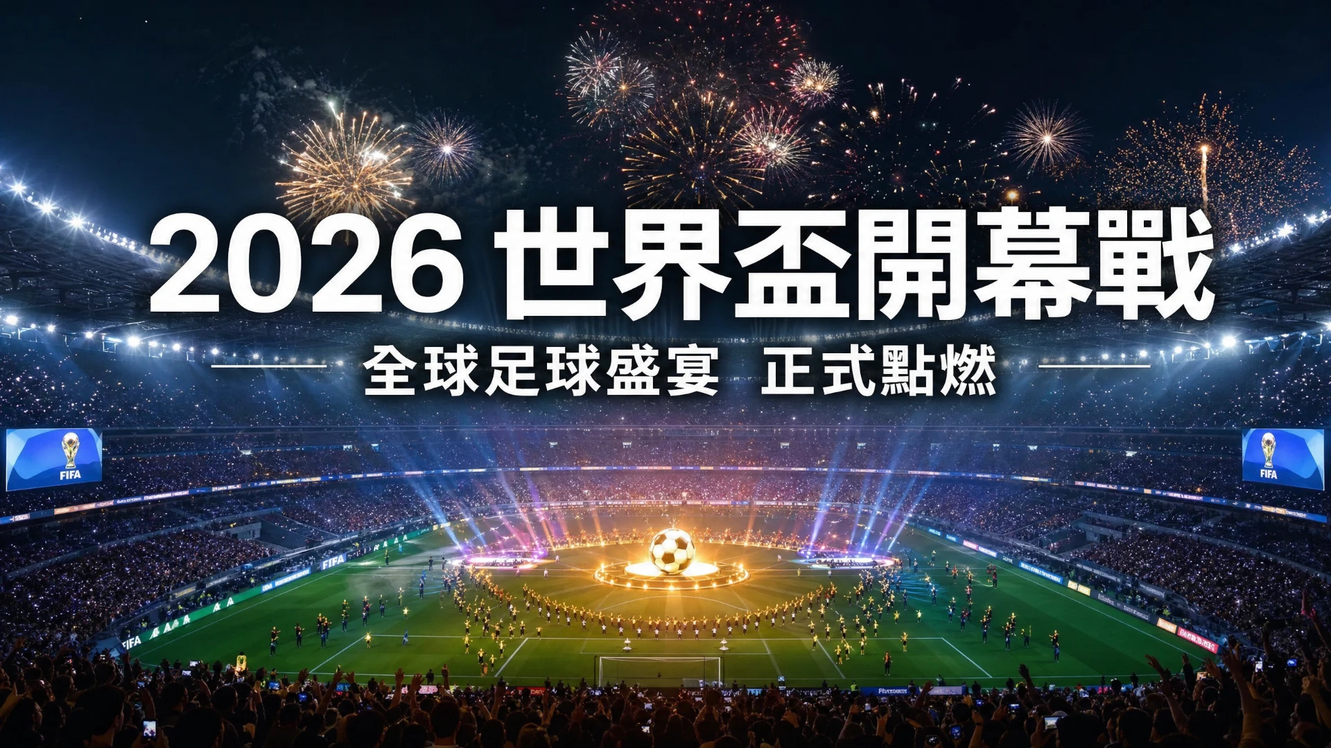 2026世界盃開幕戰開幕典禮煙火球場全景